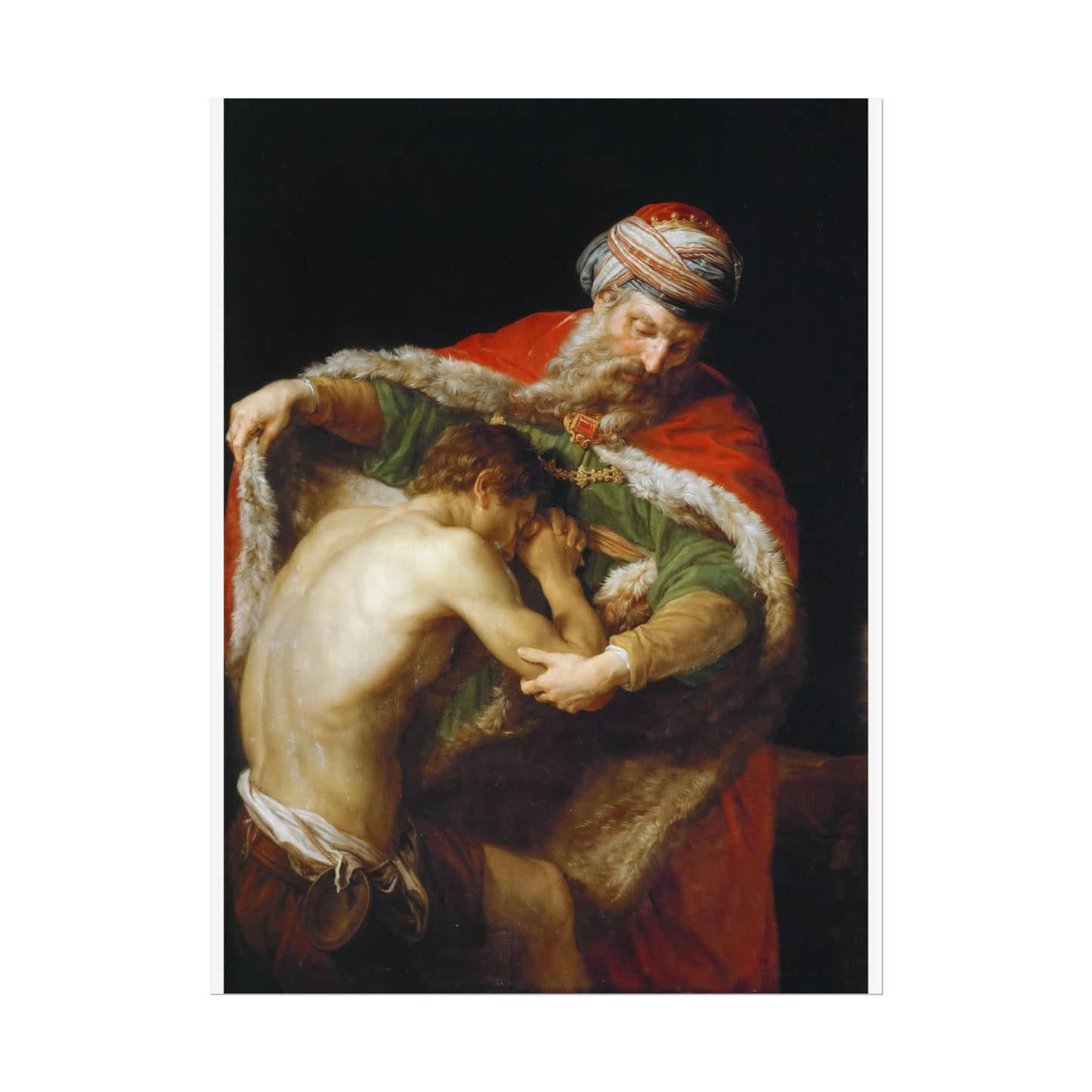 Return of the Prodigal Son (1773) Pompeo Batoni High Resolution Fine Art  Print