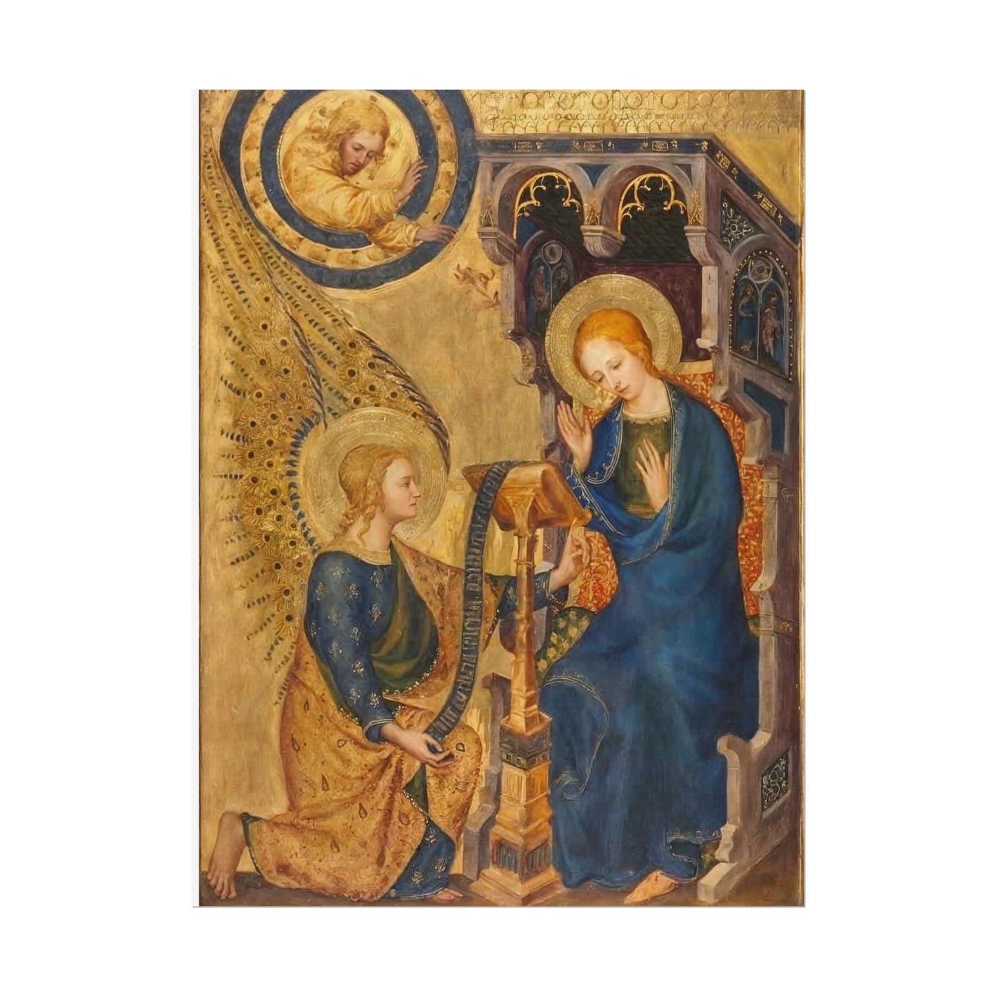 The Annunciation 1380 Anon 18" by 24" Hight Quality Print.