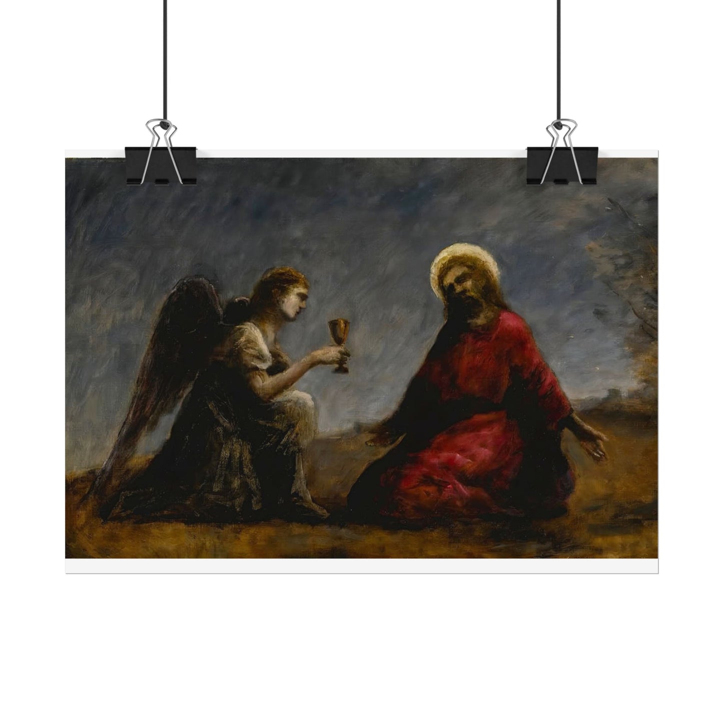 Jesus and Angel -Corot High Resolution Fine Art Print