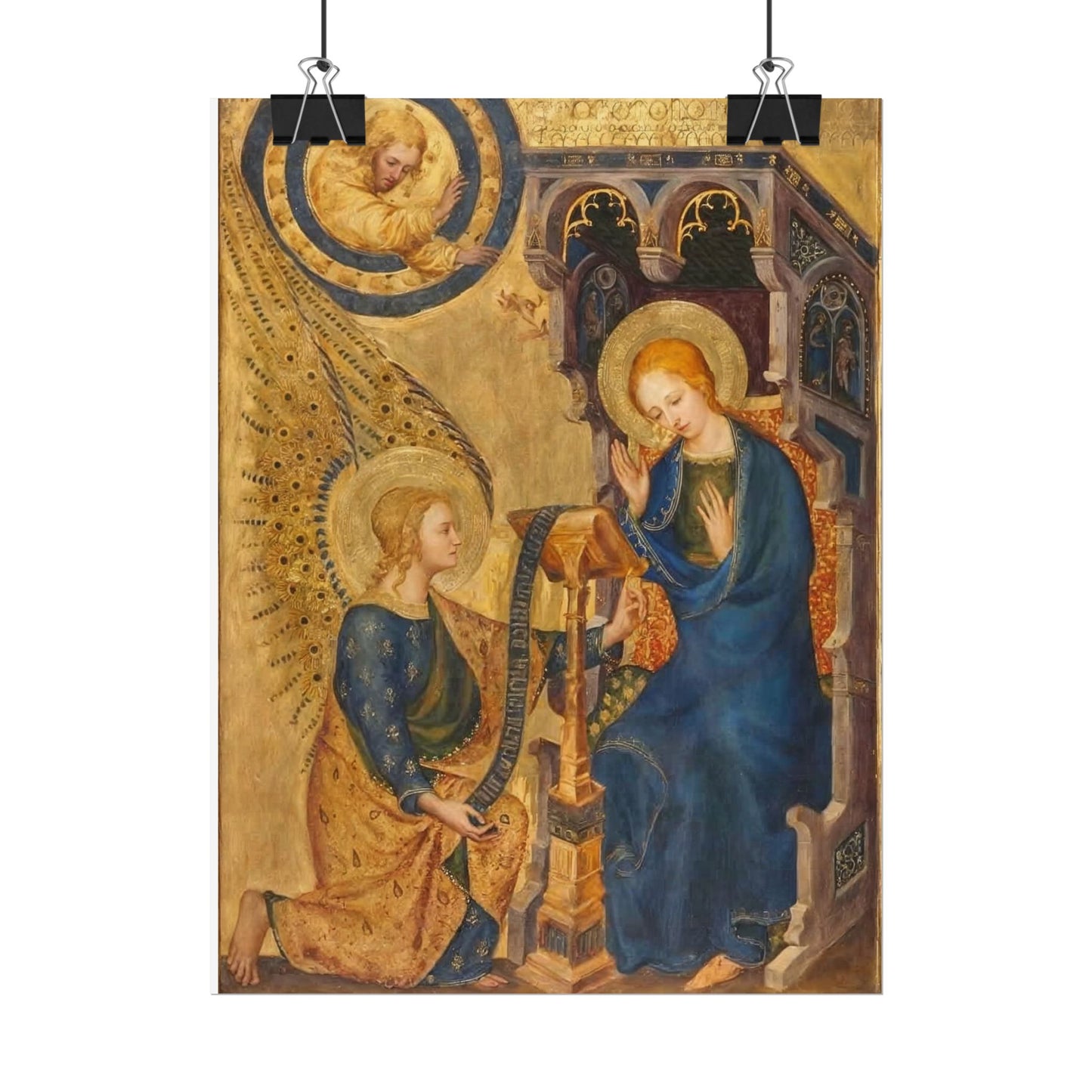 The Annunciation 1380 Anon 18" by 24" Hight Quality Print.