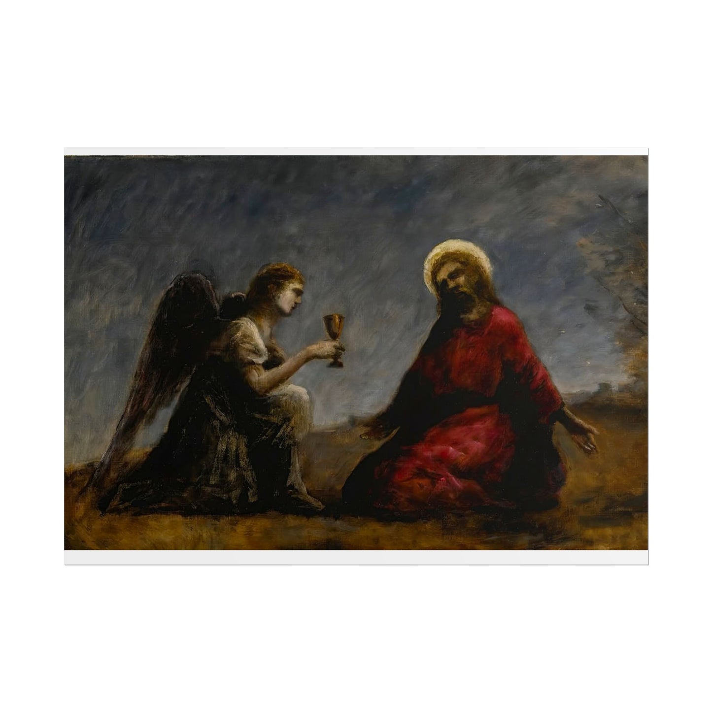 Jesus and Angel -Corot High Resolution Fine Art Print