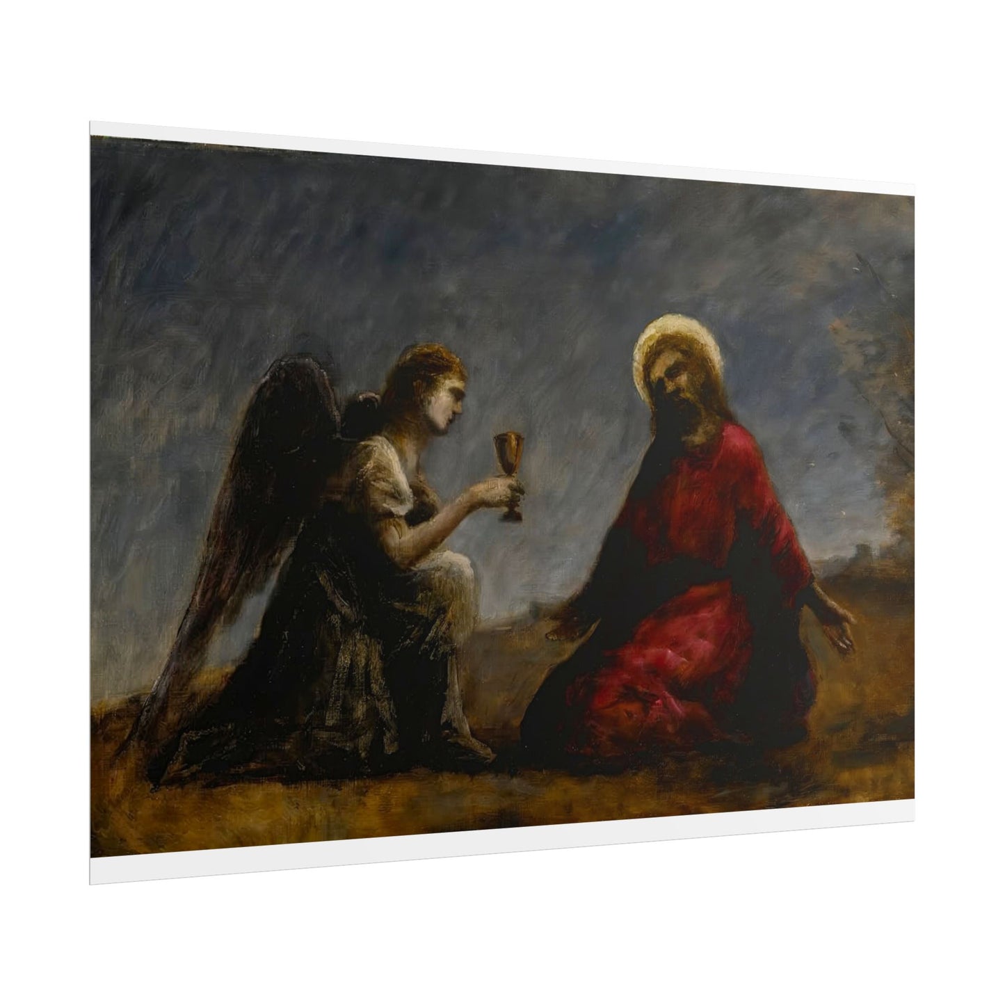 Jesus and Angel -Corot High Resolution Fine Art Print