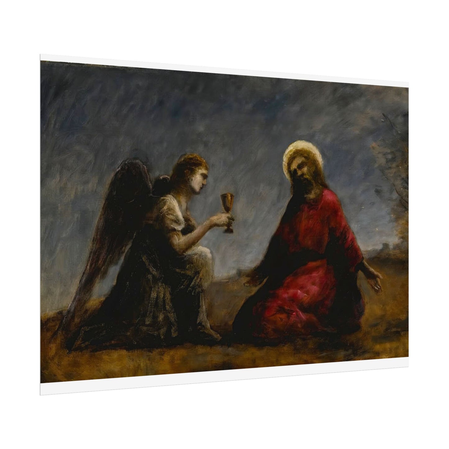 Jesus and Angel -Corot High Resolution Fine Art Print