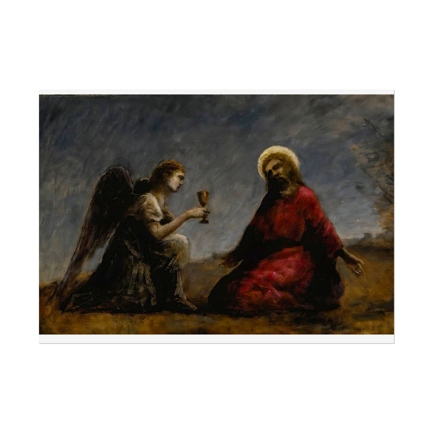 Jesus and Angel -Corot High Resolution Fine Art Print