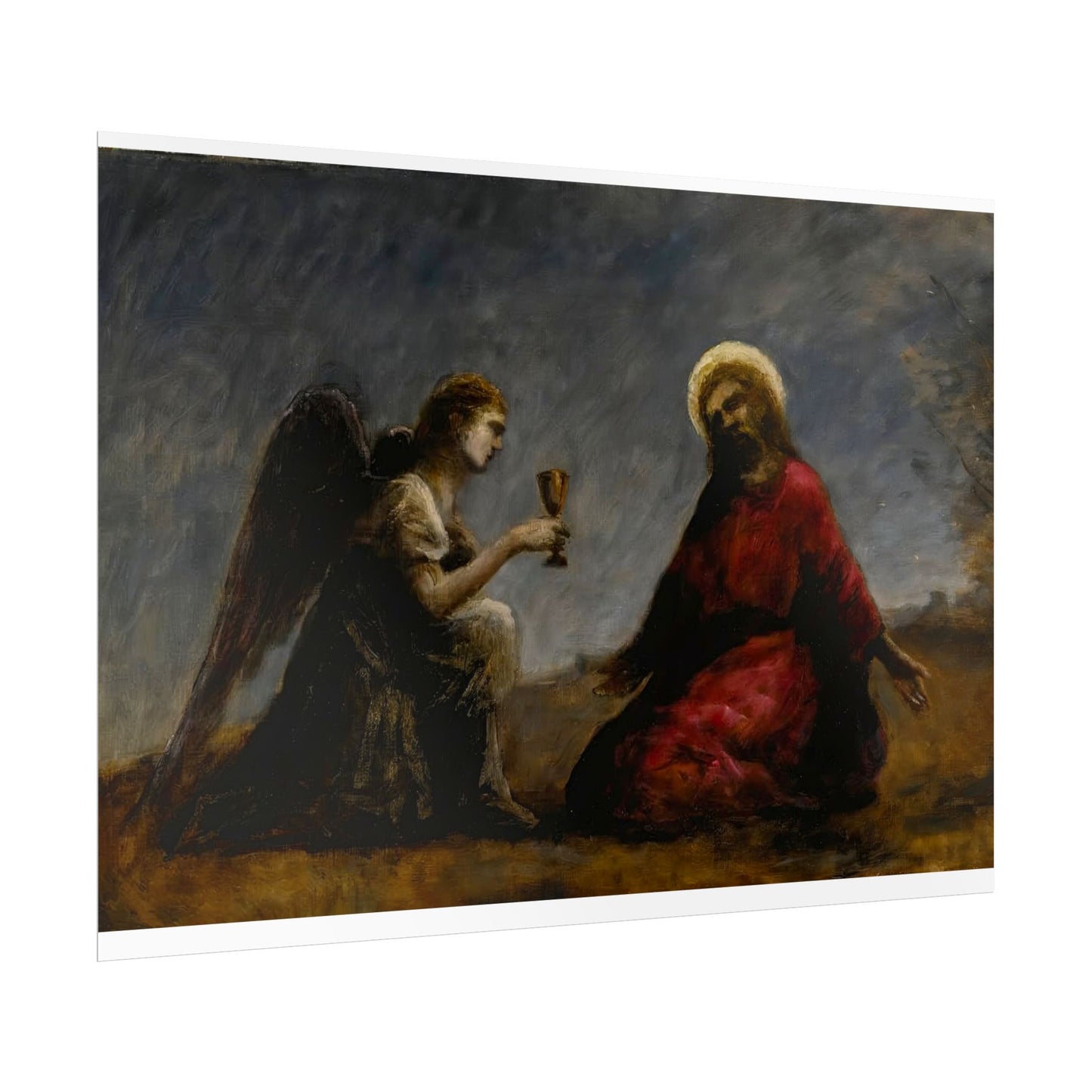 Jesus and Angel -Corot High Resolution Fine Art Print