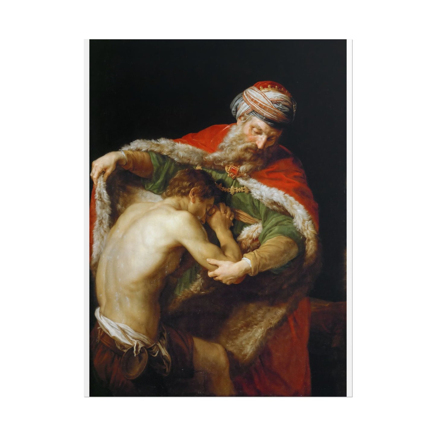 Return of the Prodigal Son (1773) Pompeo Batoni High Resolution Fine Art  Print